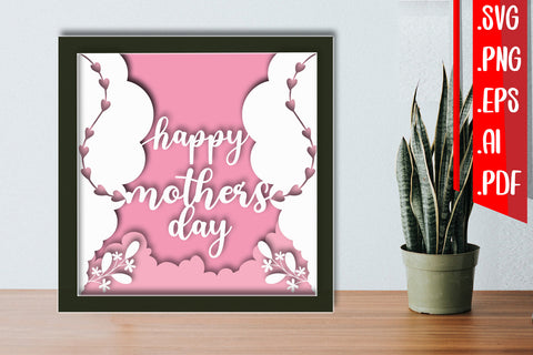Mothers Day Layered Papercut 3 Svg Eps Ai Png Pdf 3D Paper zafrans studio 