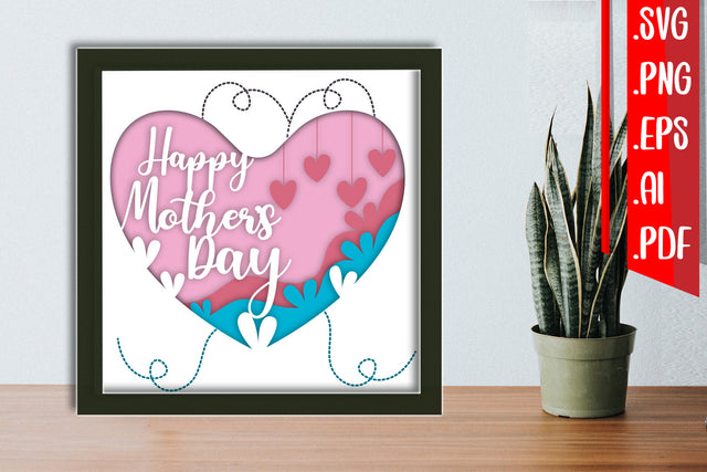 Mothers Day Layered Papercut 4 Svg Eps Ai Png Pdf 3D Paper zafrans studio 