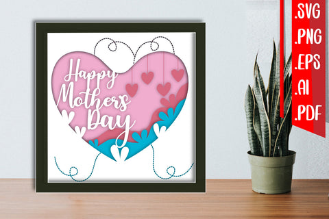 Mothers Day Layered Papercut 4 Svg Eps Ai Png Pdf 3D Paper zafrans studio 