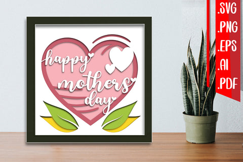 Mothers Day Layered Papercut 6 Svg Eps Ai Png Pdf SVG zafrans studio 