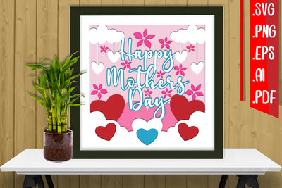 Mothers Day Layered Papercut 8 Svg Eps Ai Png Pdf 3D Paper zafrans studio 