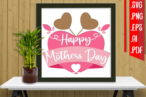 Mother's Day Layered Papercut BUNDLE svg eps png ai pdf 3D Paper zafrans studio 