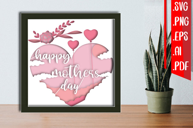 Mothers Day Layered Papercut Svg Eps Ai Png Pdf 3D Paper zafrans studio 