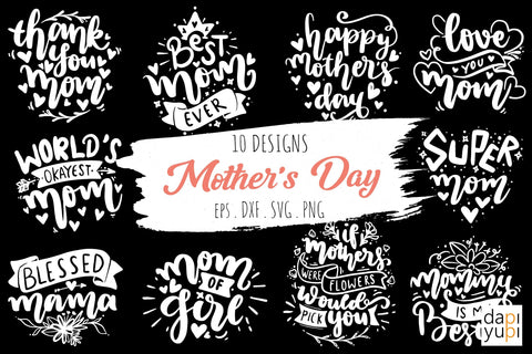 Mother's Day Lettering Quotes Bundle SVG dapiyupi store 