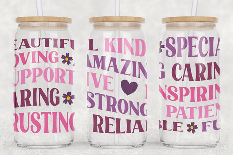 Mother's Day Libbey Glass Wrap | Mother's Day Word Cloud SVG SVG B Renee Design 