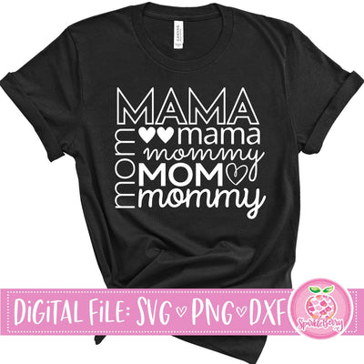 Mother's Day "Mom" Wordart SVG DXF Cut file | PNG for Print and Sublimation SVG SparkleBerry 