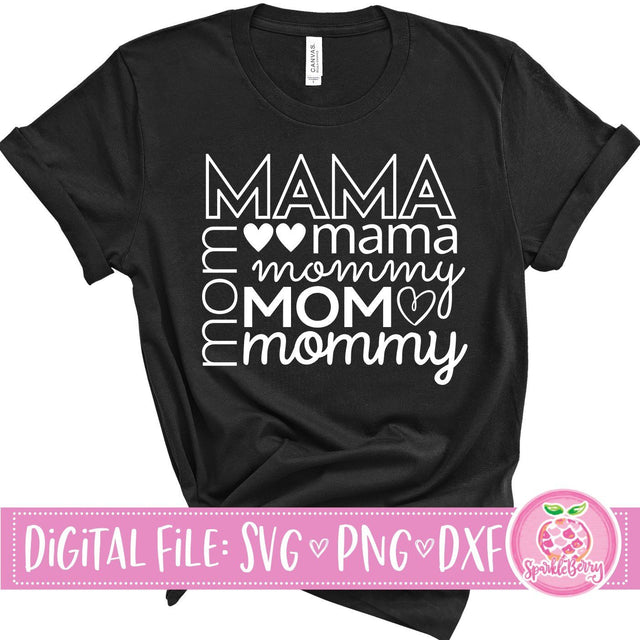 Mother's Day "Mom" Wordart SVG DXF Cut file | PNG for Print and Sublimation SVG SparkleBerry 