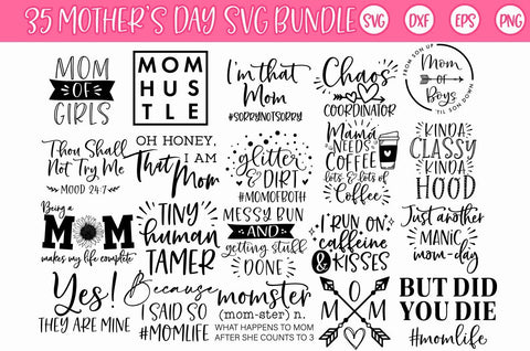 Mother's day Momlife Mom SVG Bundle SVG Freeling Design House 