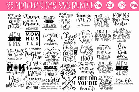 Mother's day Momlife Mom SVG Bundle SVG Freeling Design House 