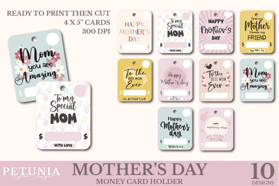 Mother's Day Money Card Bundle | Mother's Day Card Sublimation Petunia Digital Design 