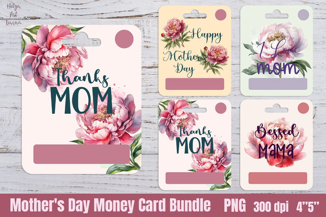 Mother's Day Money Card Bundle PNG Sublimation Helga Art 