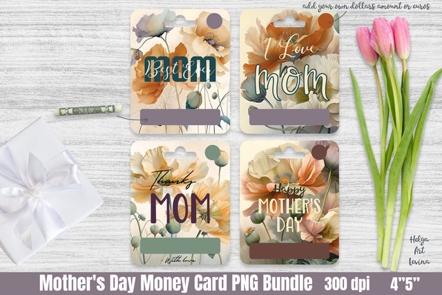 Mother's Day Money Card Bundle PNG Sublimation Helga Art 