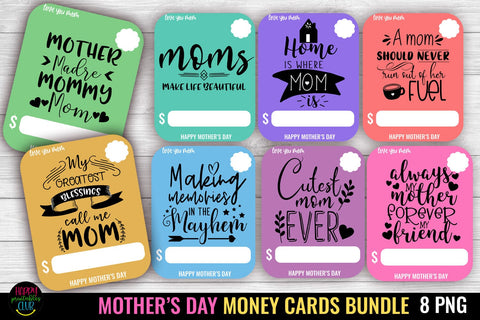 Mother's Day Money Cards Bundle I Mother's Day Money Holder SVG Happy Printables Club 