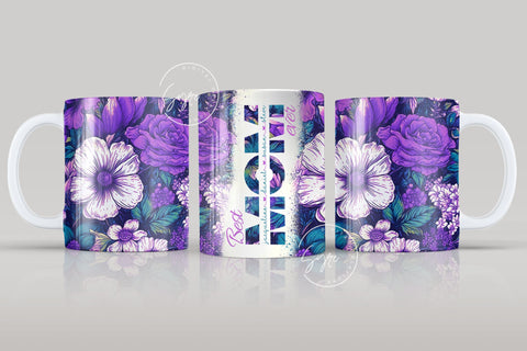 Mother's Day Mug Wrap Design, Add Kids Names, Floral Mug Wrap, Mug For Mom, Gift for Mother, 11 & 15 Oz Mug Cricut Press Sublimation Sublimation Syre Digital Creations 