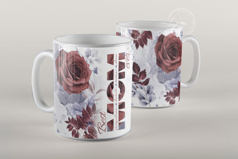 Mother's Day Mug Wrap Design, Add Kids Names, Red Gold Floral Mug, Mug For Mom, Gift for Mother, 11 & 15 Oz Mug Cricut Press Sublimation Sublimation Syre Digital Creations 