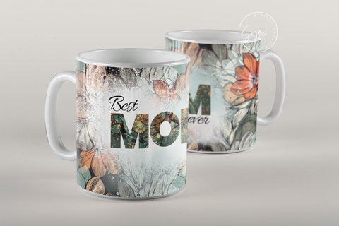 Mother's Day Mug Wrap Design, Best Mom Ever, Boho Flower Mug, Mug For Mom, Gift for Mother, 11 & 15 Oz Mug Cricut Press Sublimation, Floral Sublimation Syre Digital Creations 