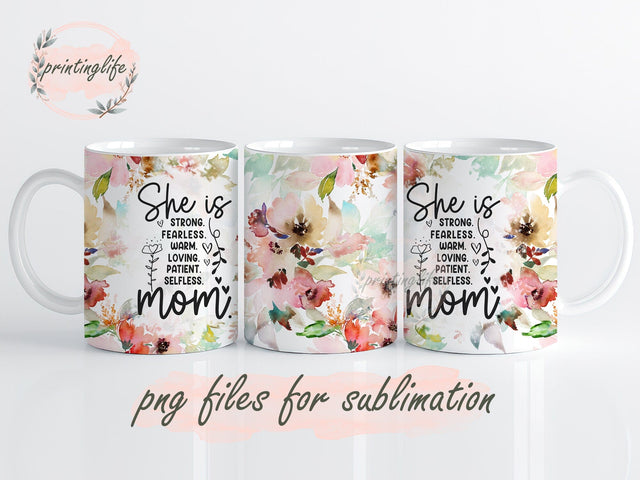 Mother's Day Mug Wrap Design, Floral Mug Wrap, Mug For Mom, Mom Quote Sublimation Sublimation PrintingLife 