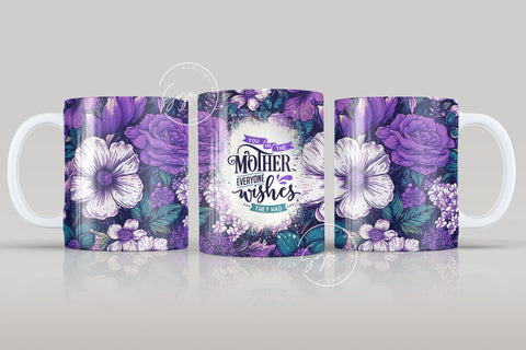 Mother's Day Mug Wrap Design, Floral Mug Wrap, Mug For Mom, Mom Quote Tumbler, Gift for Mother, 11 & 15 Oz Mug Cricut Press Sublimation Sublimation Syre Digital Creations 