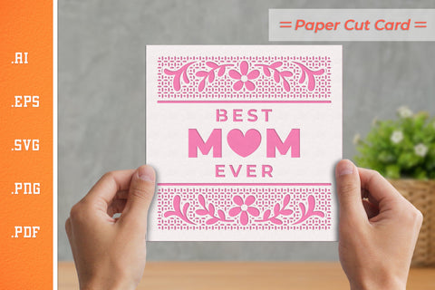 Mother's Day Paper Cut Card SVG 1 SVG Slim Studio 