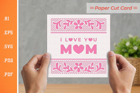 Mother's Day Paper Cut Card SVG 1 SVG Slim Studio 