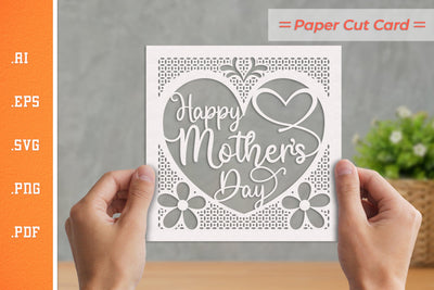 Mother's Day Paper Cut Card SVG 2 SVG Slim Studio 