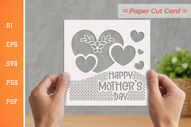 Mother's Day Paper Cut Card SVG 3 SVG Slim Studio 
