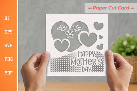 Mother's Day Paper Cut Card SVG 3 SVG Slim Studio 