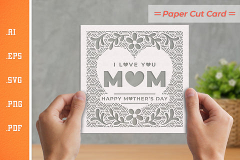 Mother's Day Paper Cut Card SVG 4 SVG Slim Studio 