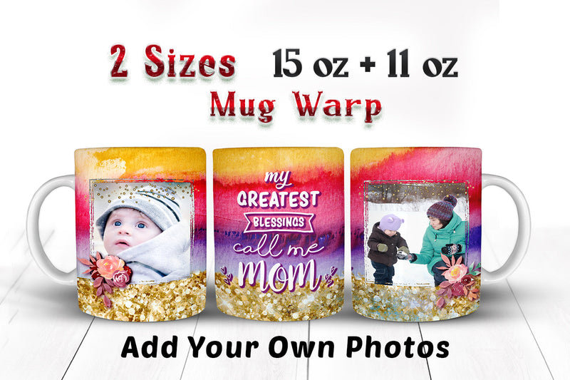 Mother's Day Photo Mug 11-15 Oz Coffee Mug Wrap Sublimation Dina.store4art 