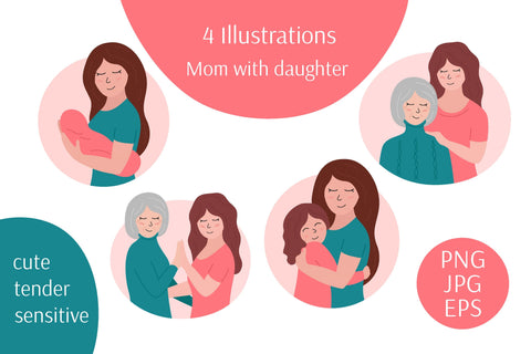 Mother's Day PNG Illustrations | Vector Clipart Sublimation AnnaViolet_store 