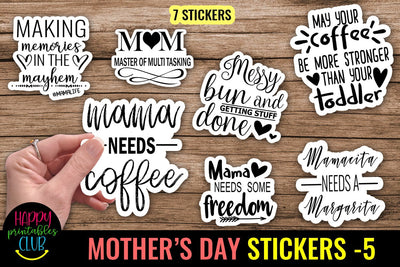 Mothers Day Printable Stickers Vol 5- Mothers Day Stickers SVG Happy Printables Club 