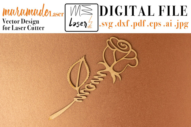 Mother's Day Rose Present Vector File for Laser Cutter. SVG MaramadeLaser 