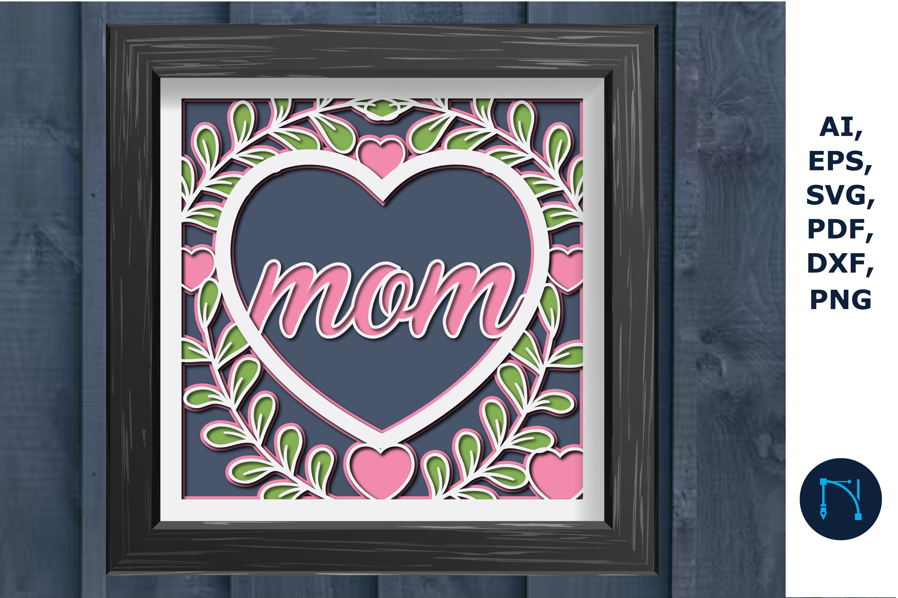 Layered Mum Shadow Box Svg  3D Mother's Day Light Box Template - So Fontsy