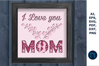Mother's Day shadow box design 3d SVG SVG MD JOYNAL ABDIN 