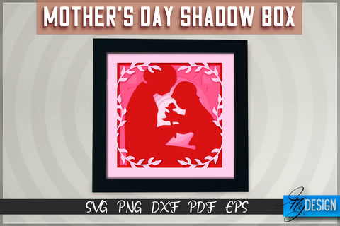 Mother’s Day Shadowbox SVG | Paper Cut Files | Paper Mom SVG Design SVG Fly Design 