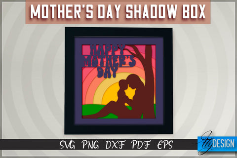 Mother’s Day Shadowbox SVG | Paper Cut Files | Paper Mom SVG Design SVG Fly Design 