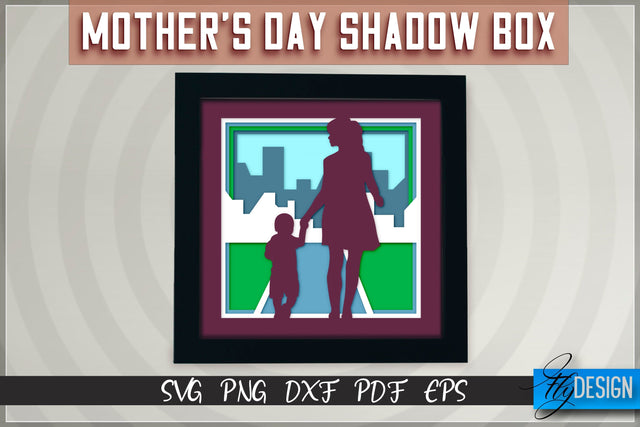 Mother’s Day Shadowbox SVG | Paper Cut Files | Paper Mom SVG Design SVG Fly Design 