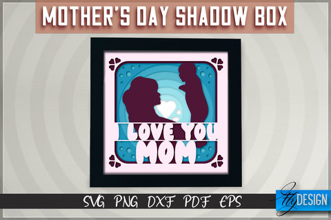 Mother’s Day Shadowbox SVG | Paper Cut Files | Paper Mom SVG Design SVG Fly Design 