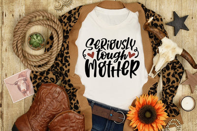 Mother's Day Stencil File | Seriously Tough Mother SVG Ikonart Design Shop 