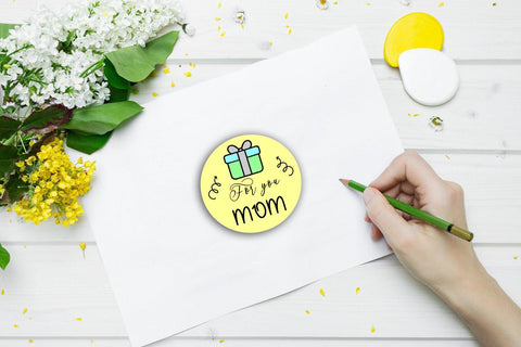 Mother's Day Stickers-Mother's Day Labels-Mom Stickers SVG Happy Printables Club 