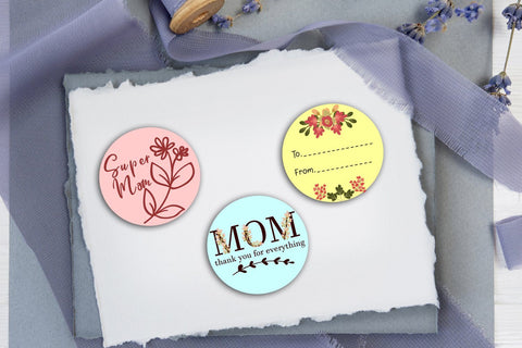 Mother's Day Stickers-Mother's Day Labels-Mom Stickers SVG Happy Printables Club 