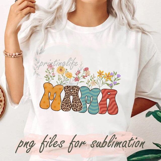 Mother’s Day Sublimation Bundle Png, Retro Mama Leopard Png, Floral Mama Png, Mom Life, Mother's Day Gift For Mom, File For Shirt Sublimation PrintingLife 