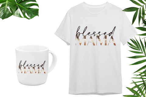 Mother's Day sublimation design png - Blessed Mama Sublimation LuckyTurtleArt 