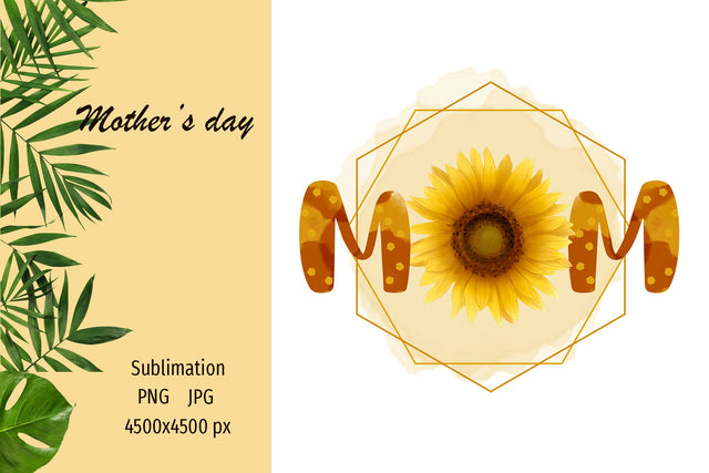 Mother's Day sublimation design png - Mom Sublimation LuckyTurtleArt 