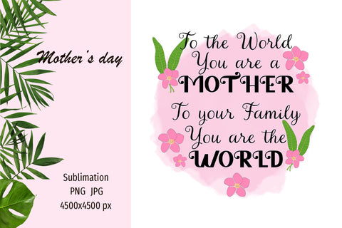 Mother's Day sublimation design png Sublimation LuckyTurtleArt 