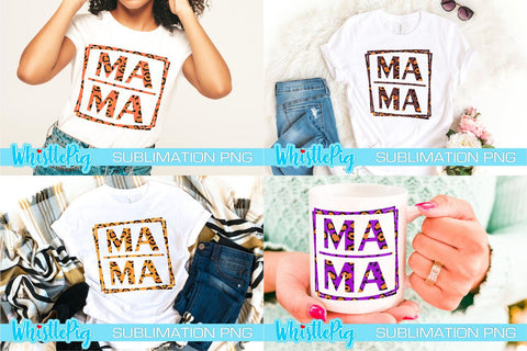 Mothers Day Sublimation Mother's Day Sublimation Mom Mama Mom Life Mama Life Ma Ma Sublimation Leopard Print Sublimation Bundle Sublimation Sublimation Whistlepig Designs 