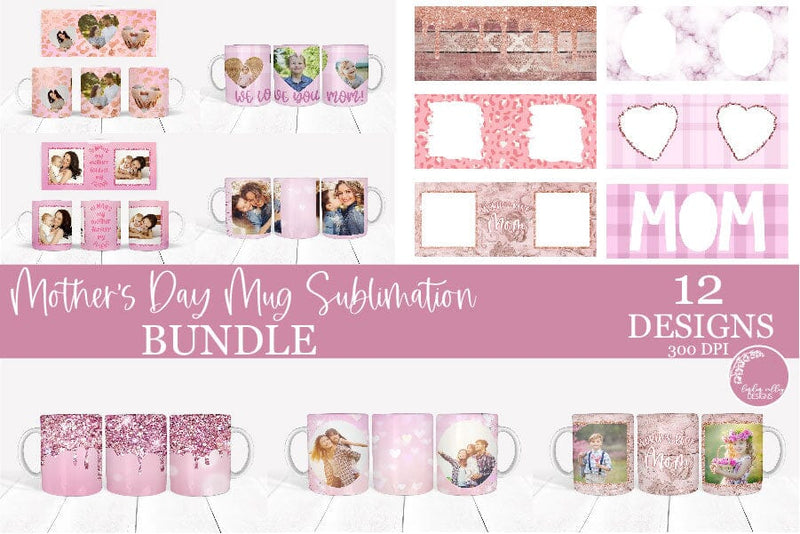 Mother's Day Sublimation Mug Bundle-Mom Mug PNG-Grandma Mug PNG Sublimation Linden Valley Designs 