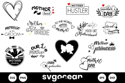 Mother's day Svg Bundle | Clipart | Silhouette | Cut Files SVG SvgOcean 