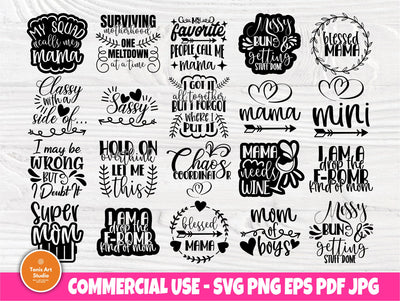 Mothers day SVG Bundle, Mom Quotes, Blessed Mama SVG TonisArtStudio 