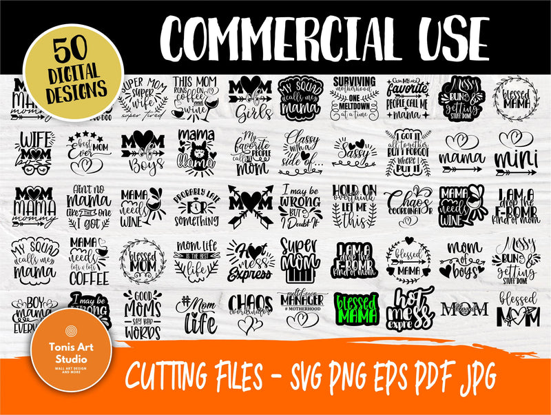 Mothers Day SVG Bundle, Mom Quotes Svg, Cut Files SVG TonisArtStudio 
